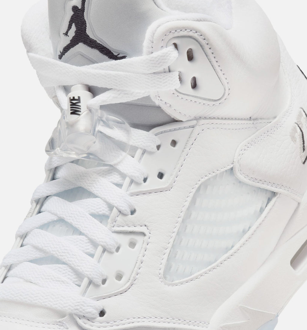 Air Jordan 5 Retro OG White Metallic Men's Lifestyle Shoes - White/Metallic Silver/Black