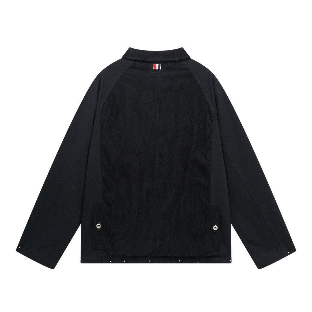 4 - Bar Utility Pocket Jacket with Signature Grosgrain Detail | Thom Browne