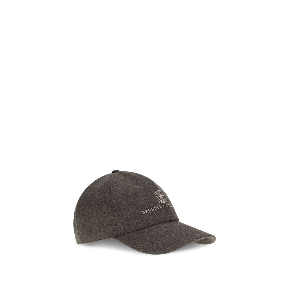 Brunello Cucinelli Brown Wool Baseball Cap