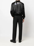 Lanvin rhinestone-embellished logo bomber jacket