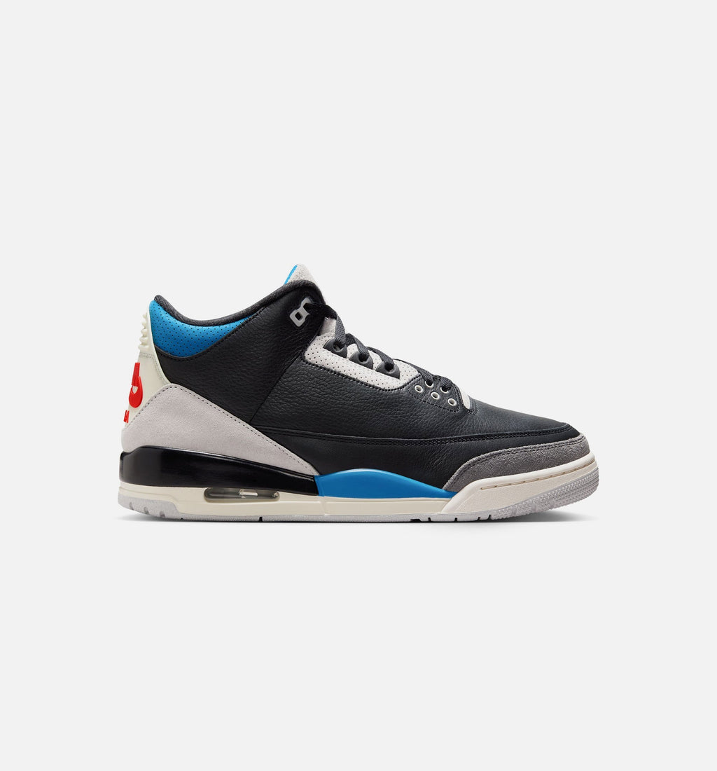 Air Jordan 3 Retro OG Rare Air Men's Lifestyle Shoes - Black / Chile Red / Neutral Grey