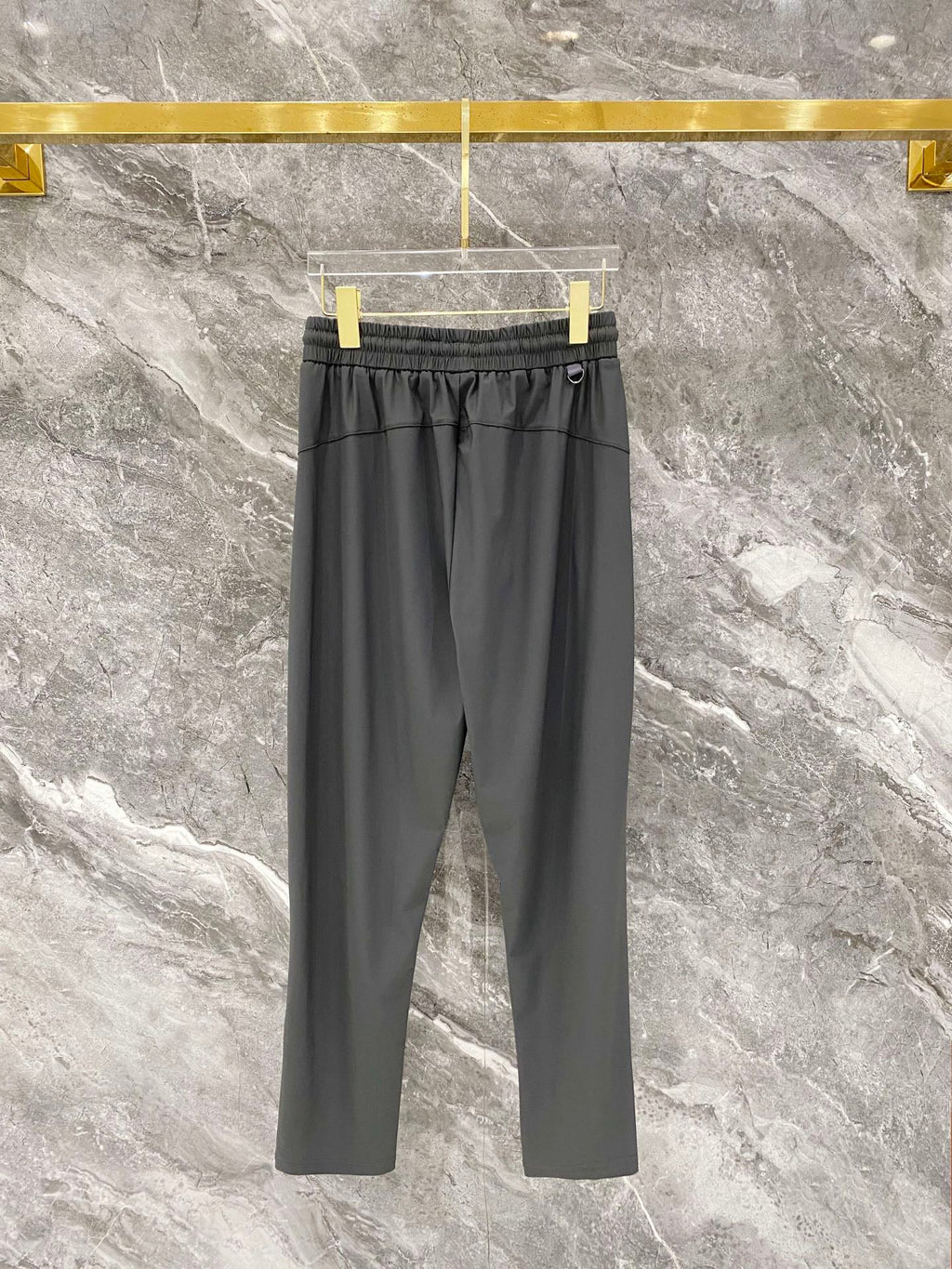 Men's Quick‑Dry Drawstring Casual Pants Horse Embroidery Elastic Waist Trousers With Zipper Pockets
