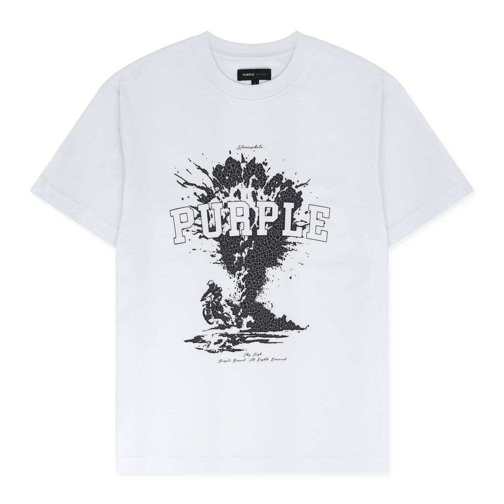 WHITE Textured Sky High T-shirt
