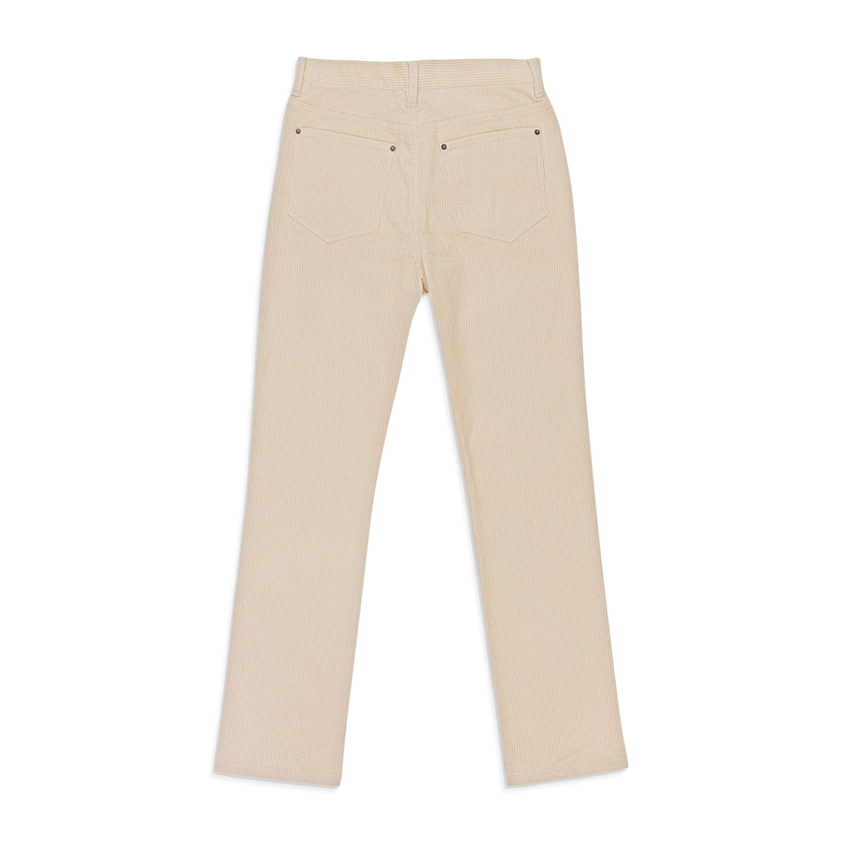 STRETCH CURDUROY OFF-WHITE LACE-UP JEANS