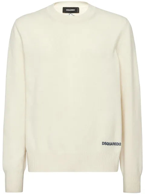 DSQUARED2 logo-print knitted jumper