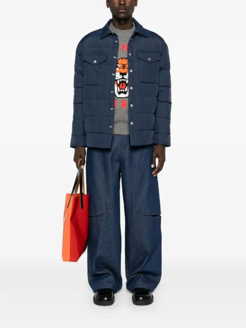 Kenzo classic-collar quilted shirt jacket