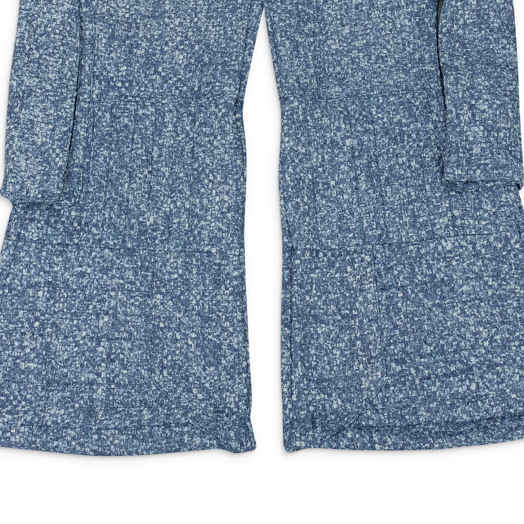 INDIGO RAISED WINDOW WOVEN PANTS