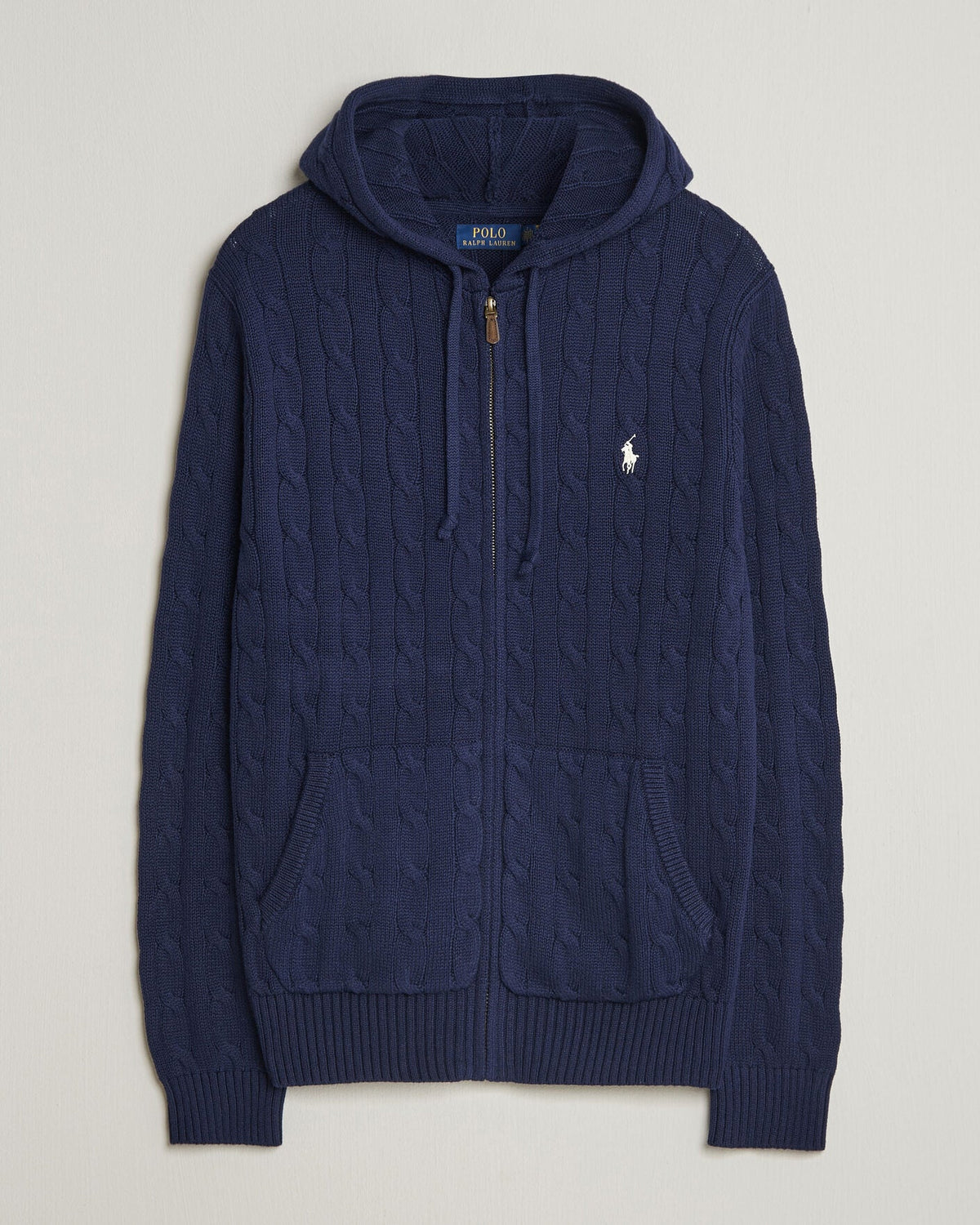 Polo Ralph Lauren Cable Knit Zip Hoodie - Navy