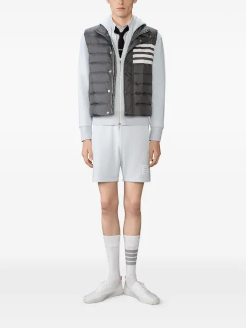Thom Browne loopback jersey 4-Bar zip up hoodie