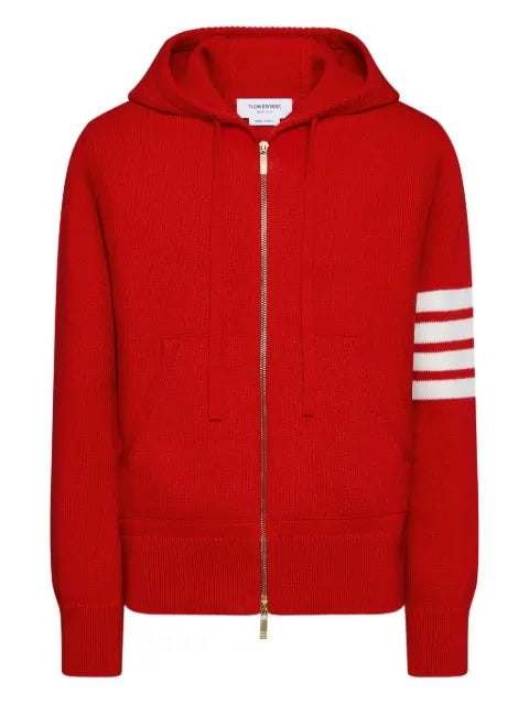 Thom Browne Hector intarsia-knit zip-up hoodie