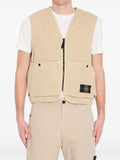 Stone Island 6100007 organic panama cotton 'old' effect loose-fit vest with multiple pockets