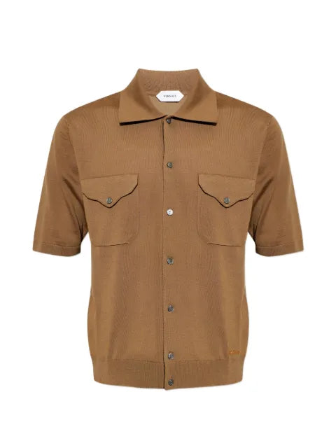 Versace short-sleeved button-up sweater