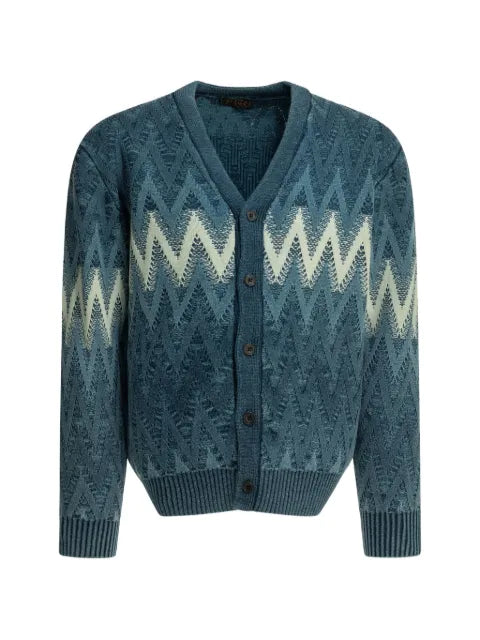 BEAMS PLUS chevron-knit cotton cardigan