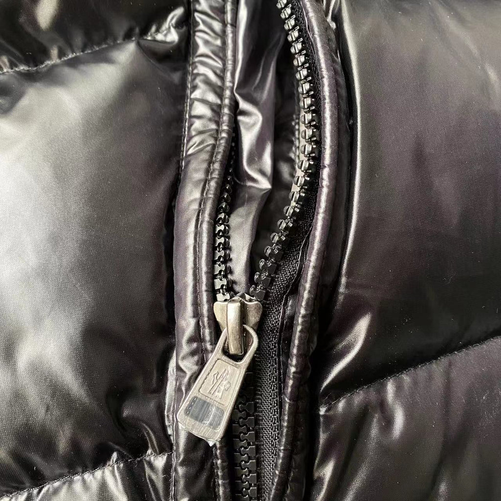Moncler Black Glossy Maya Hooded Down Jacket