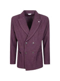 Manuel Ritz double-breasted herringbone-knit blazer