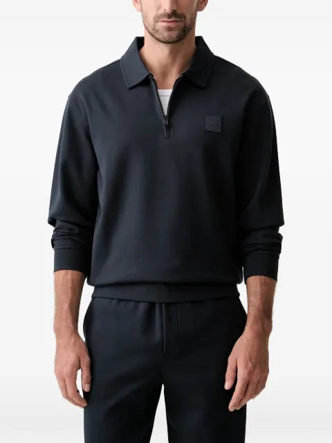 Joop! logo-patch quarter-zip sweater