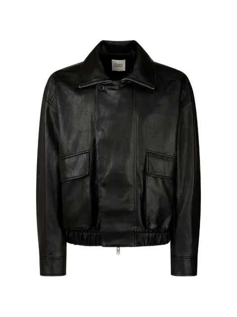 TOMBOY elasticated-hem faux-leather jacket