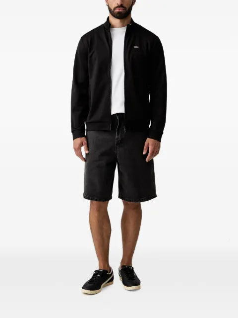 Ea7 Emporio Armani logo-plaque zip-up sweater