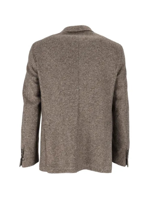 Brera diagonal-weave single-breasted blazer