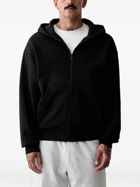 adidas logo-embroidered zip-up hoodie