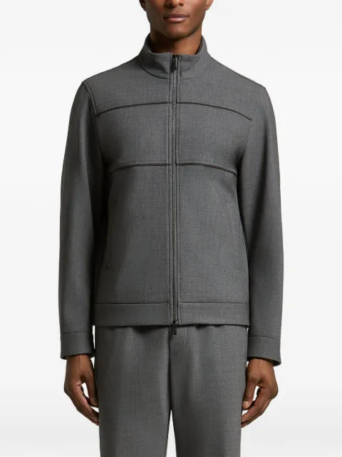 Peserico zip-up panelled sweater