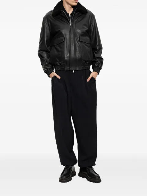 Arma Bari faux-fur-collar leather jacket
