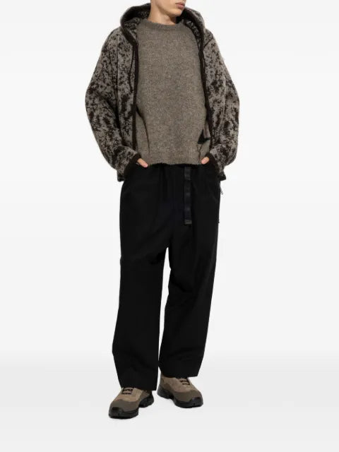 ROA abstract-pattern zip-up hoodie