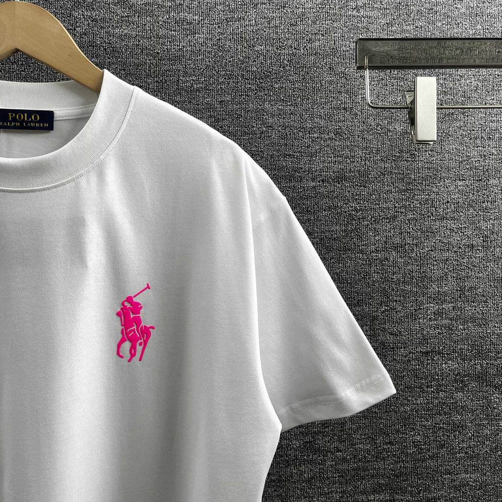 Polo Ralph Lauren Men’s Crew‑Neck Short‑Sleeve T‑Shirt With Pink Pony Embroidery