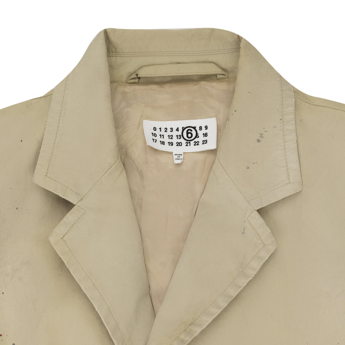 Beige Paint Splatter Trench Coat Beige