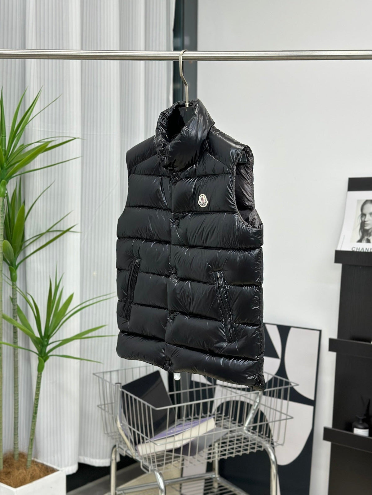 Moncler Black Tib Quilted Down Vest