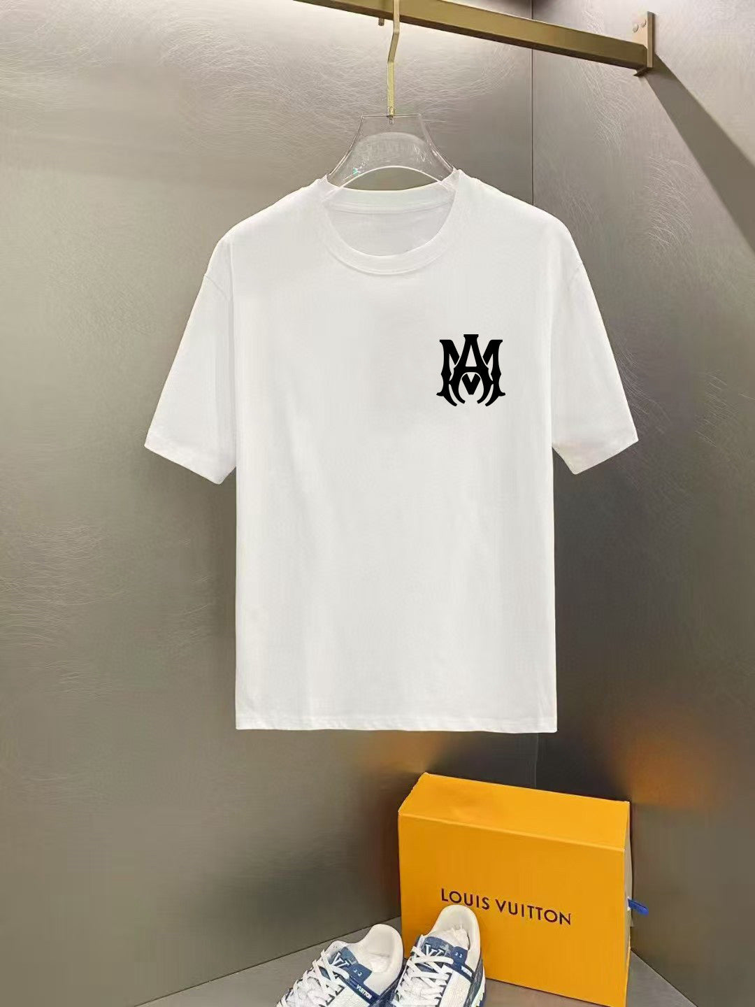 Amiri Small Chest Monogram Crew‑Neck Short‑Sleeve T‑Shirt