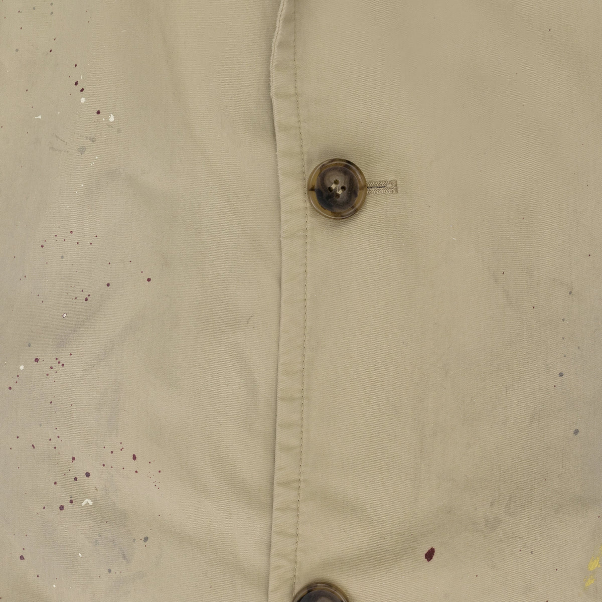 Beige Paint Splatter Trench Coat Beige