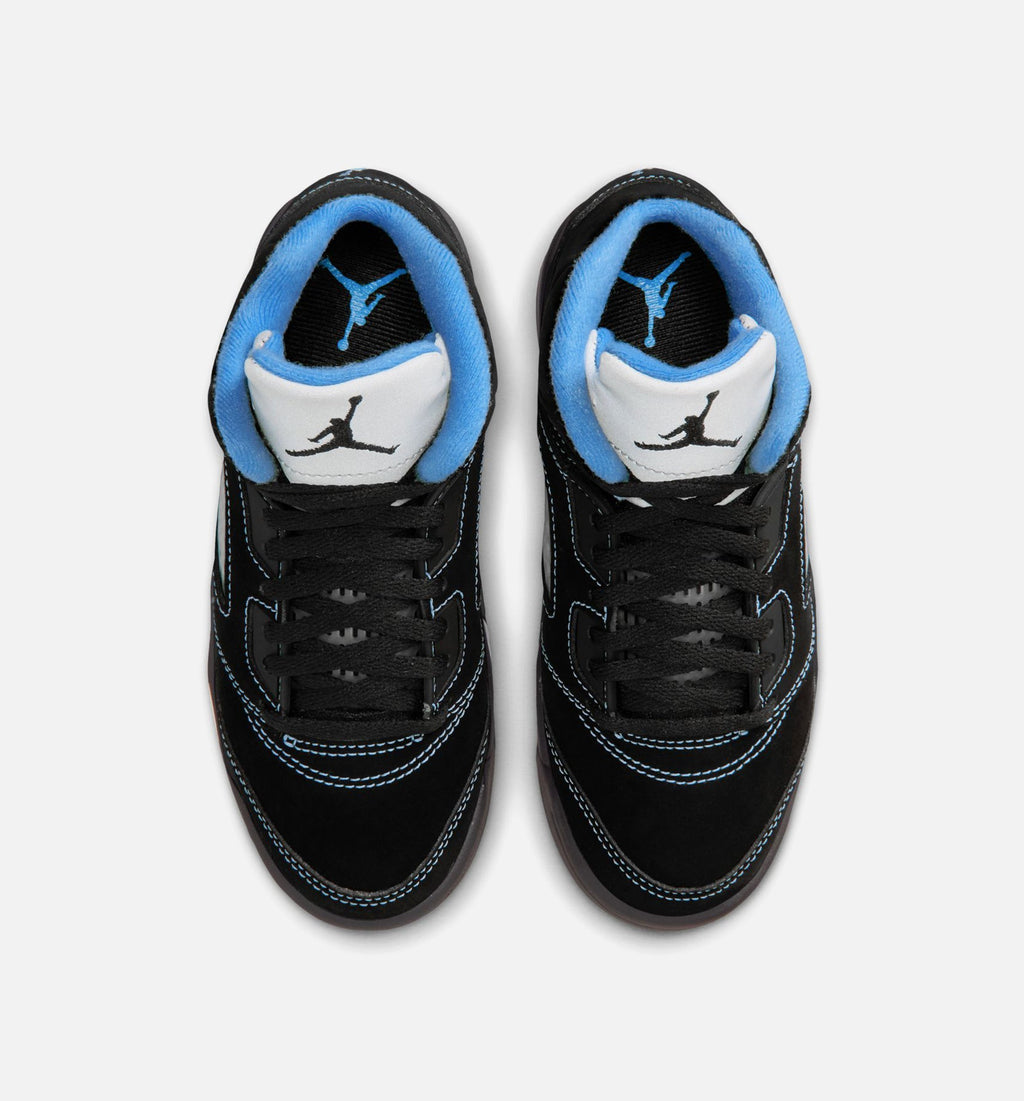 Air Jordan 5 Retro Black Carolina Preschool Lifestyle Shoe – Black/University Blue/White