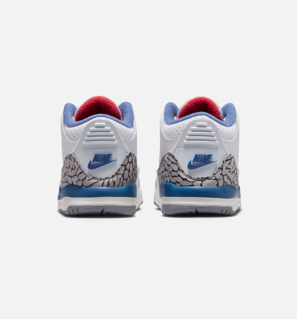 Air Jordan 3 Retro OG True Blue – Infant/Toddler Lifestyle Shoe in White/Fire Red/True Blue