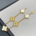Van Cleef & Arpels CLOVER BRACELET 5 MOTIF WHITE MOP DIAMOND