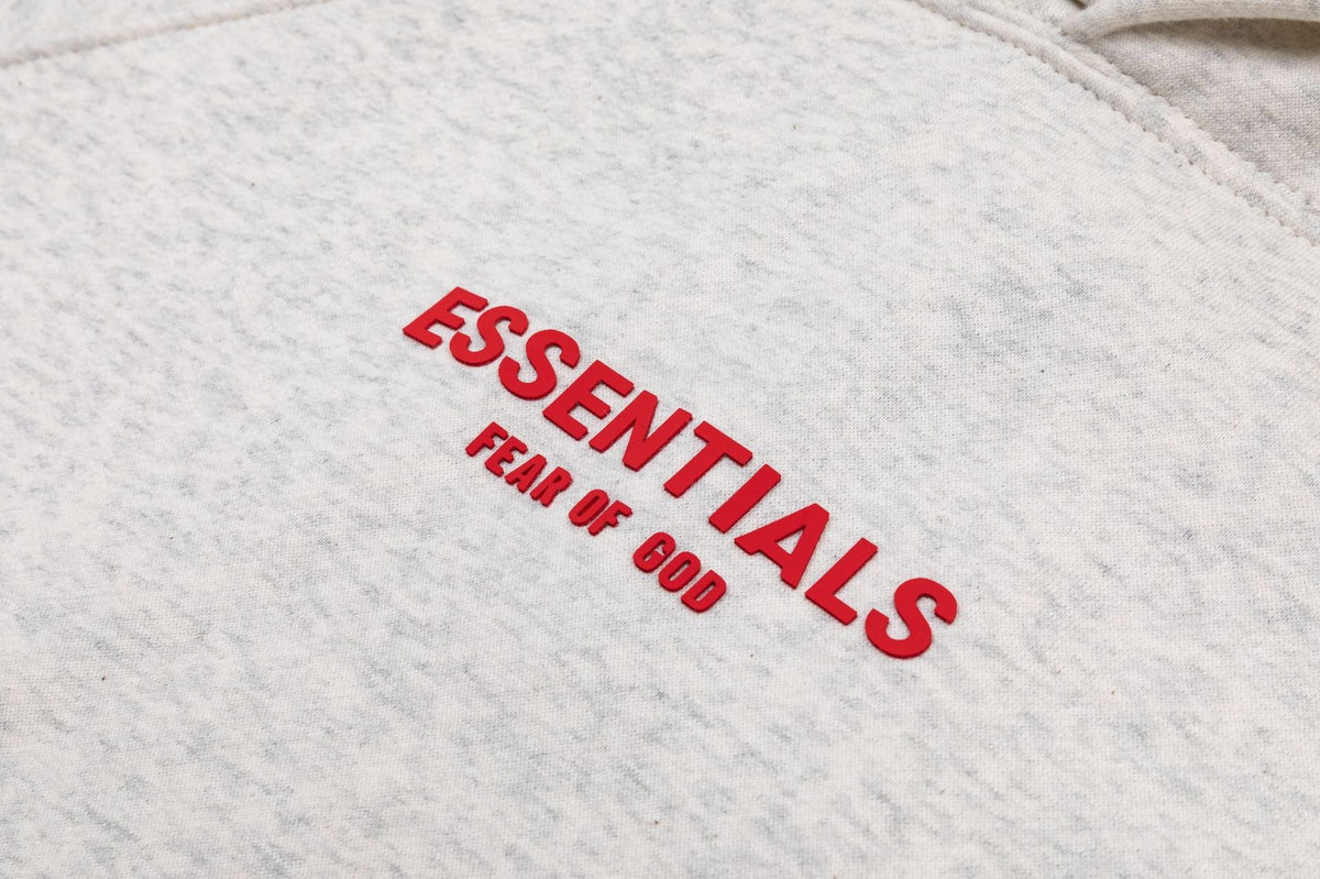 Fear of God Essentials Red Rubber Letter Pullover Hoodie Unisex