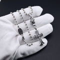 Chrome Hearts classic diamond round bead cross necklace