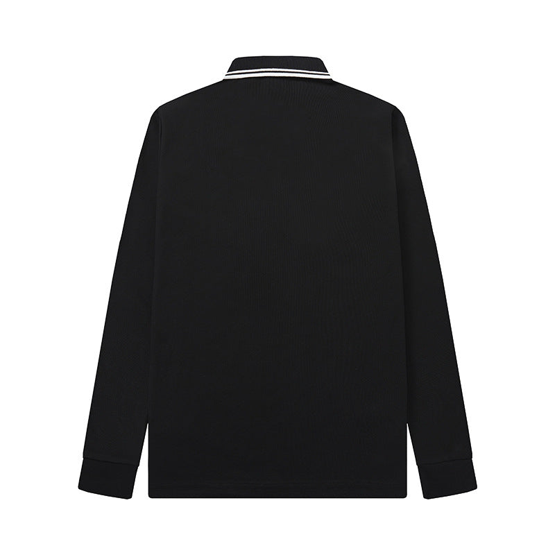 Stone Island Compass Patch Long Sleeve Polo Shirt Unisex Streetwear