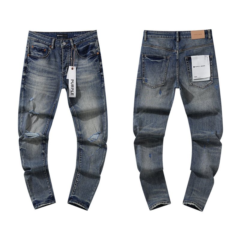 Purple Brand Blue Distressed Ripped Knee Jeans