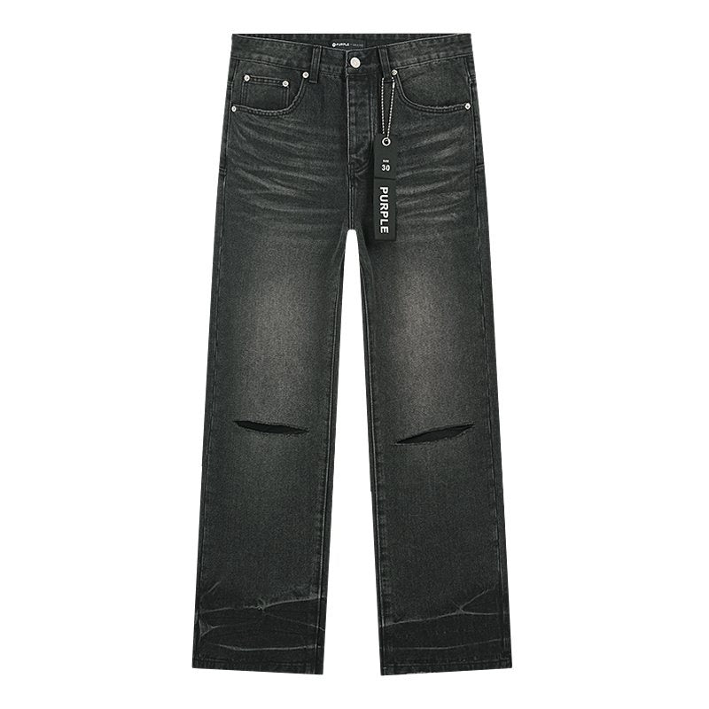 Purple Brand Black Distressed Washed Denim Jeans