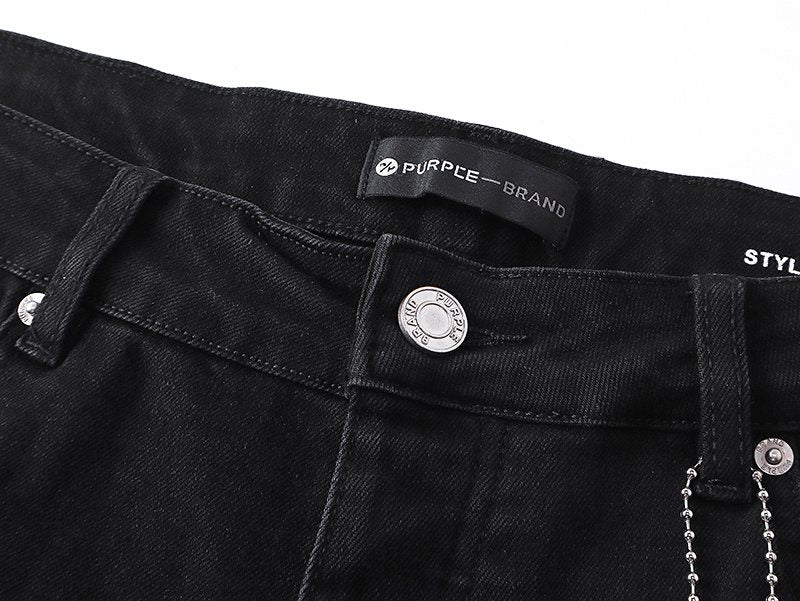 Purple Brand Black Distressed Denim Shorts