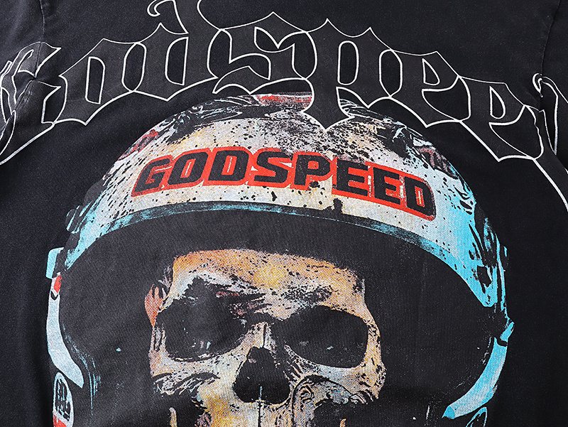 Godspeed Skull Helmet Graphic T-Shirt