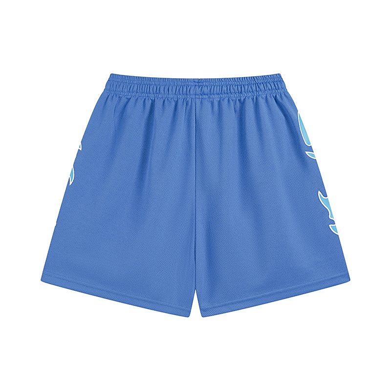 MIXED EMOTION Flame Graphic Drawstring Shorts