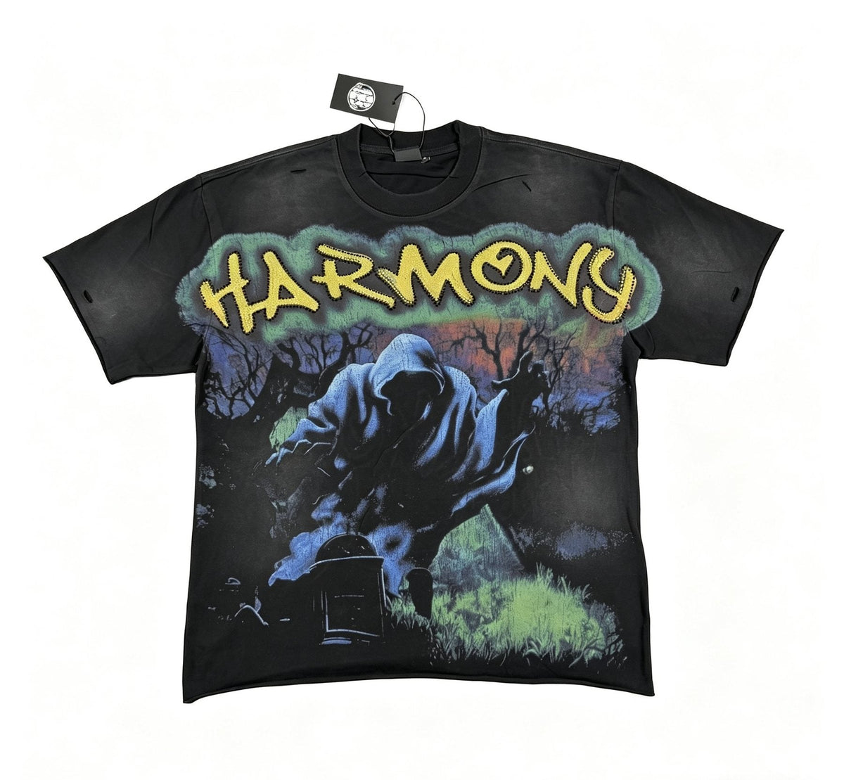 HARMONY New Age Black Front & Back Graphic T-Shirt
