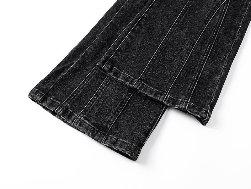 Purple Brand Black Washed Flare Jeans