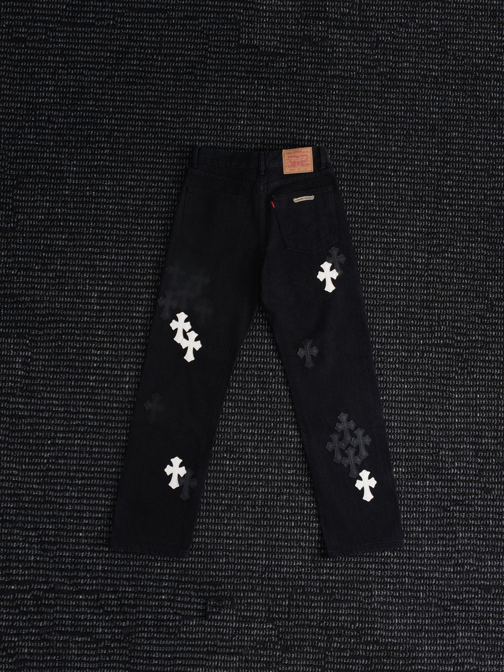 Chrome Hearts Cross Patch Black Jeans
