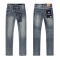VALABASAS Washed Blue Contrast-Stitch Jeans