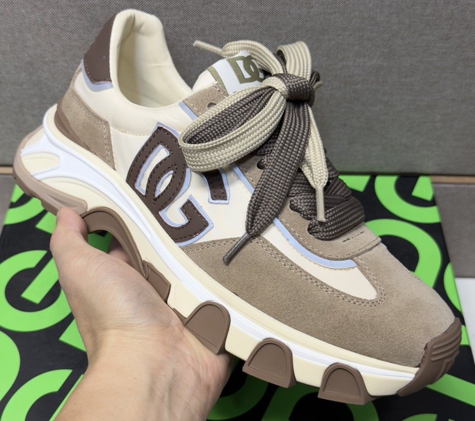 Dolce & Gabbana Taupe Chunky Sole Sneakers