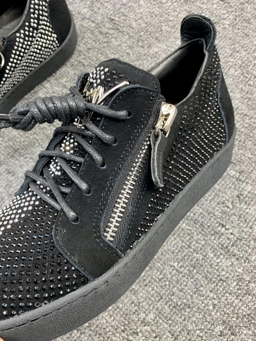 Giuseppe Zanotti Black Studded Low-Top Sneakers