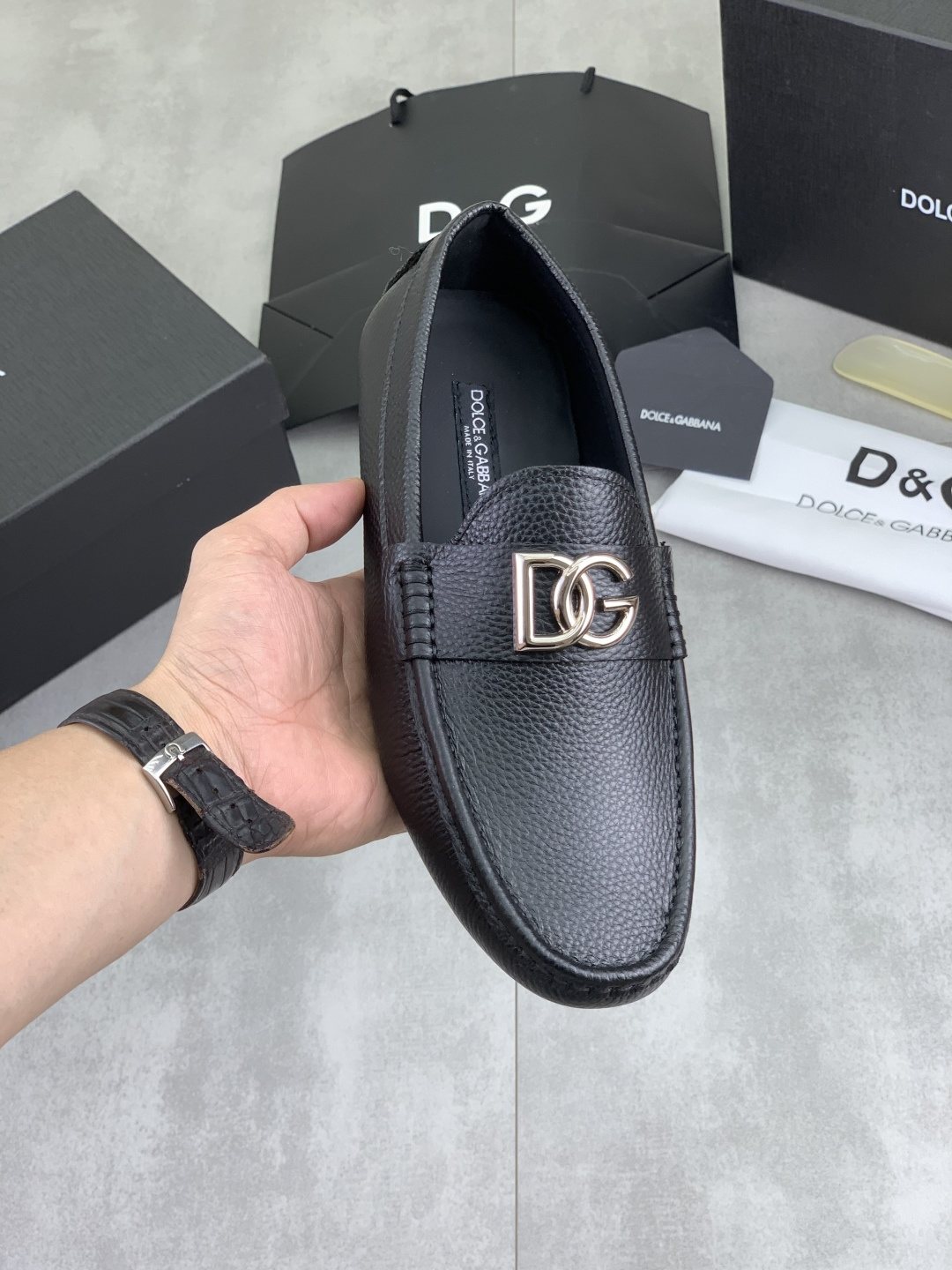 Dolce & Gabbana Apron-Toe Driving Loafers